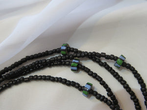 Black with a touch of blue and green!