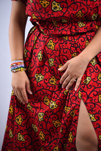 Ankara Red Twirl set