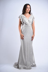 Shimmery Butterly sleve Gown