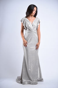 Shimmery Butterly sleve Gown