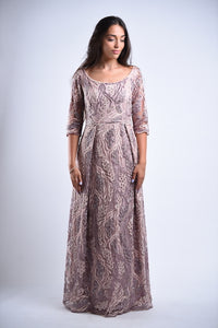 Lilac beaded root gown