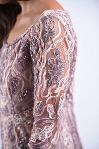 Lilac beaded root gown