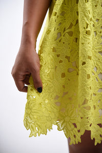 Neon Lace Midi Dress