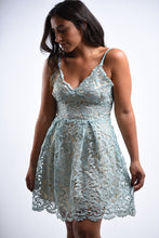 Load image into Gallery viewer, Pastel Mint Green Midi Lace Dress
