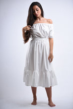 Load image into Gallery viewer, Off shoulder Puff 3/4 Midi Dress
