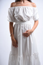 Load image into Gallery viewer, Off shoulder Puff 3/4 Midi Dress
