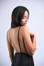 Load image into Gallery viewer, Black Mate lux Satin Unforgettable Gown
