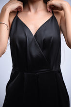 Load image into Gallery viewer, Black Mate lux Satin Unforgettable Gown
